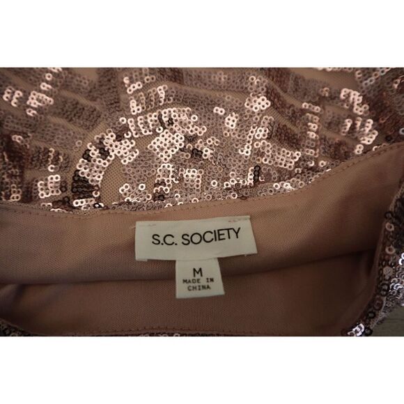 S.C. Society T92499B95 Women's Sz M Pink Sequin Spaghetti Strap Camisole - Picture 5 of 12